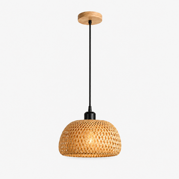 Lustre en bambou et rotin pour salon