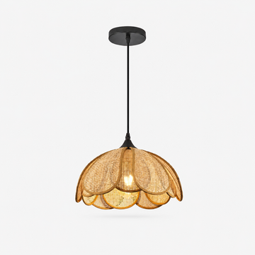 Lustre moderne en rotin naturel