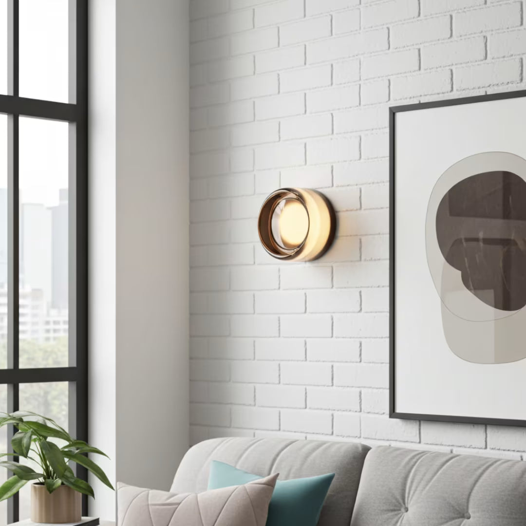 Applique murale minimaliste en verre opalin
