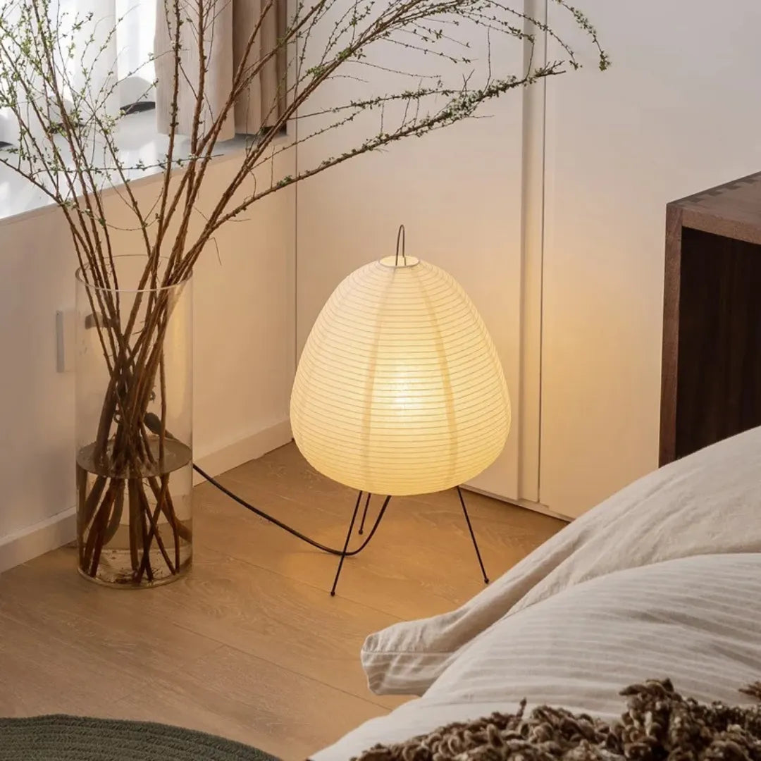Lampadaire en papier de riz japonais