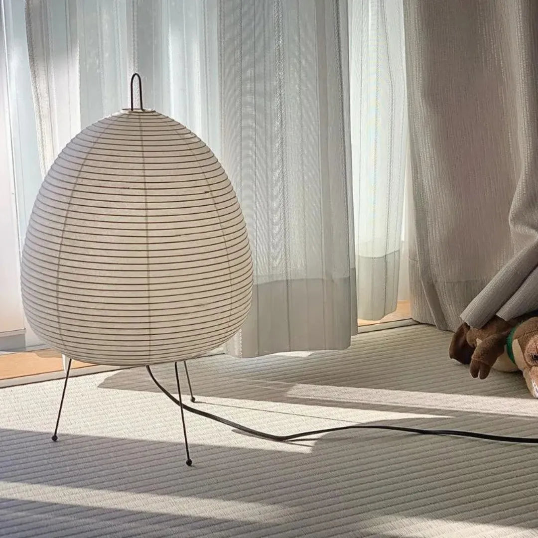 Lampadaire en papier de riz japonais