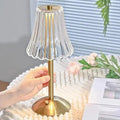 Lampe de Table Rechargeable en Verre et Métal