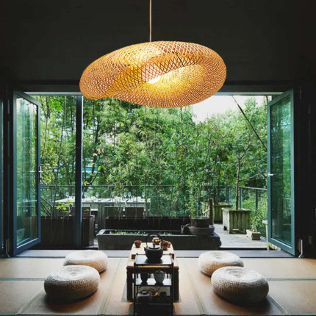 Lustre en bambou à LED Nevo