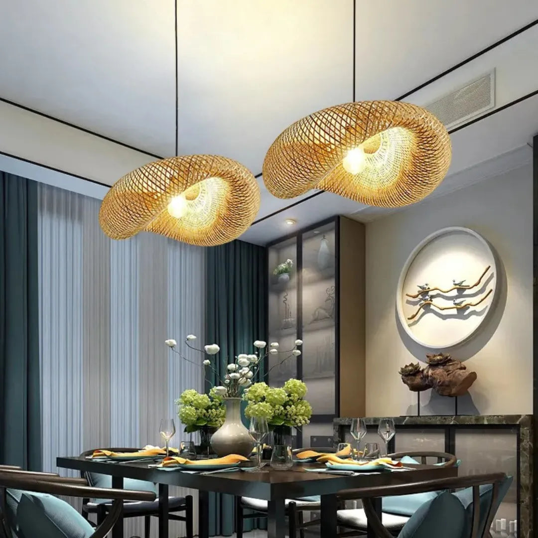Lustre en bambou à LED Nevo