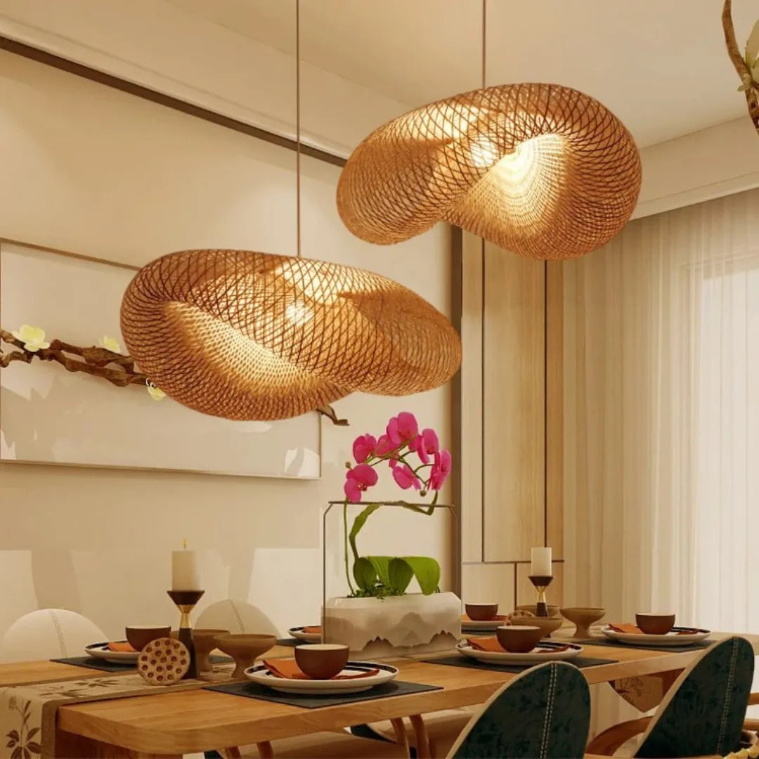 Lustre en bambou à LED Nevo