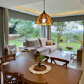 Lustre moderne en rotin naturel