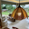 Lustre moderne en rotin naturel