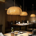 Suspension en bambou et rotin pour salon