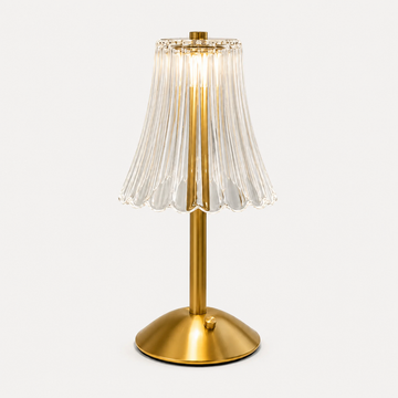 Lampe de Table Rechargeable en Verre et Métal